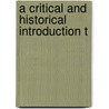 A Critical And Historical Introduction T door Wilhelm Martin Leberecht de Wette