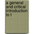 A General And Critical Introduction To T