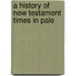 A History Of New Testament Times In Pale