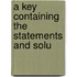A Key Containing The Statements And Solu
