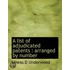 A List Of Adjudicated Patents : Arranged