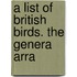 A List Of British Birds. The Genera Arra