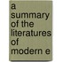 A Summary Of The Literatures Of Modern E