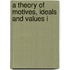 A Theory Of Motives, Ideals And Values I