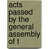 Acts Passed By The General Assembly Of T