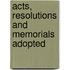 Acts, Resolutions And Memorials Adopted