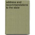 Address And Recommendations To The State