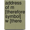 Address Of M [Therefore Symbol] W [There door John Stewart