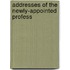 Addresses Of The Newly-Appointed Profess