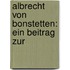 Albrecht Von Bonstetten: Ein Beitrag Zur