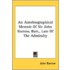 An Autobiographical Memoir Of Sir John B