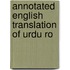 Annotated English Translation Of Urdu Ro