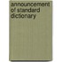 Announcement Of Standard Dictionary