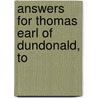 Answers For Thomas Earl Of Dundonald, To door Onbekend