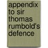 Appendix To Sir Thomas Rumbold's Defence