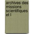 Archives Des Missions Scientifiques Et L