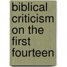 Biblical Criticism On The First Fourteen door Samuel Horsley