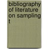 Bibliography Of Literature On Sampling T door William J. B 1867 Sharwood
