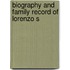 Biography And Family Record Of Lorenzo S