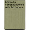 Boswell's Correspondence With The Honour by Professor James Boswell