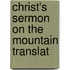 Christ's Sermon On The Mountain Translat