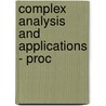 Complex Analysis and Applications - Proc door Onbekend