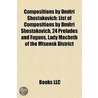 Compositions By Dmitri Shostakovich: Lis door Books Llc