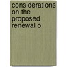 Considerations On The Proposed Renewal O door David Hartley