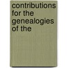 Contributions For The Genealogies Of The door Jonathan Pearson