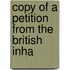 Copy Of A Petition From The British Inha