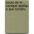 Cours De M Canique Appliqu E Aux Constru