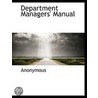 Department Managers' Manual door Onbekend