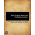 Early English Poets The Complete Poems;