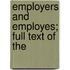 Employers And Employes; Full Text Of The