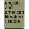 English And American Literature : Studie door Charles Herbert Sylvester