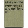 Essay On The Experiences And Opinions Of door R.D.R. Sweeting