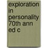 Exploration In Personality 70th Ann Ed C