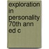 Exploration In Personality 70th Ann Ed C