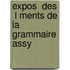 Expos  Des  L Ments De La Grammaire Assy