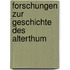 Forschungen Zur Geschichte Des Alterthum