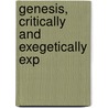 Genesis, Critically And Exegetically Exp by August Dillmann