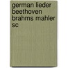 German Lieder Beethoven Brahms Mahler Sc by Phillip Miller