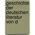 Geschichte Der Deutschen Literatur Von D