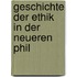 Geschichte Der Ethik In Der Neueren Phil