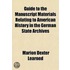 Guide To The Manuscript Materials Relati