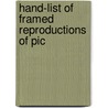 Hand-List Of Framed Reproductions Of Pic by Unknown