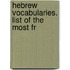Hebrew Vocabularies. List Of The Most Fr