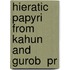 Hieratic Papyri From Kahun And Gurob  Pr