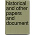 Historical And Other Papers And Document