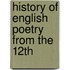 History Of English Poetry From The 12th